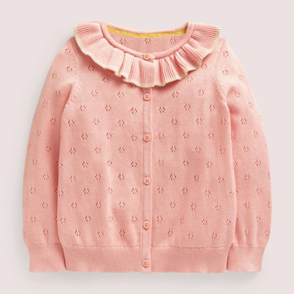 NWT Mini Boden Pink Pointelle Cardigan 5/6Y